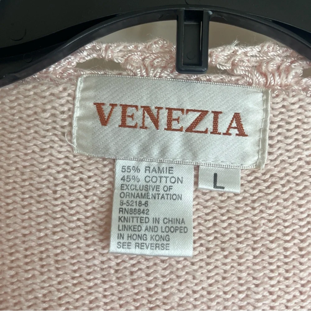 Venezia Light Pink Women's Cardigan Large Embroidered Detail Long Sleeve - Picture 2 of 15